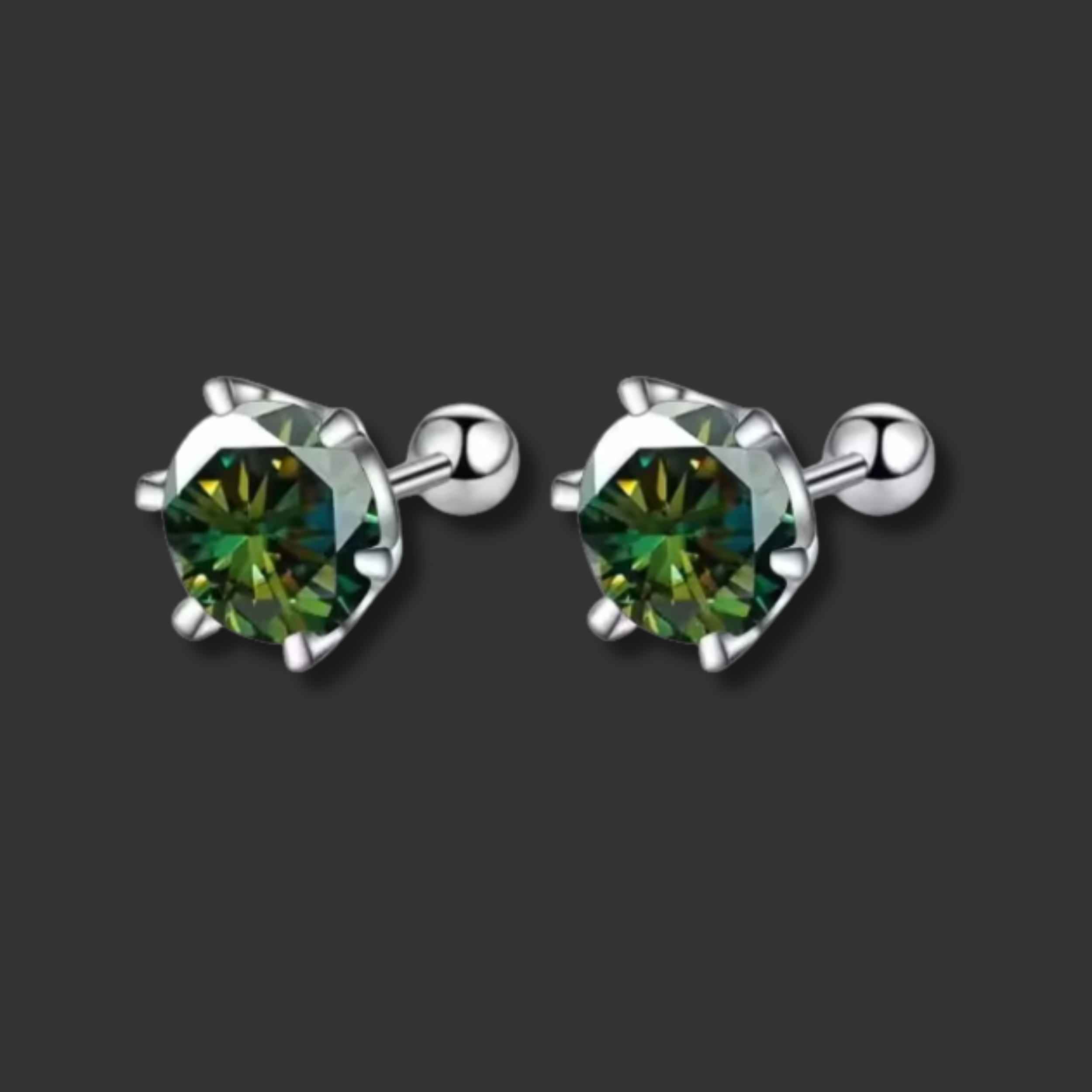 Moissanite Earrings Sterling Silver Round Cut Stud Earrings