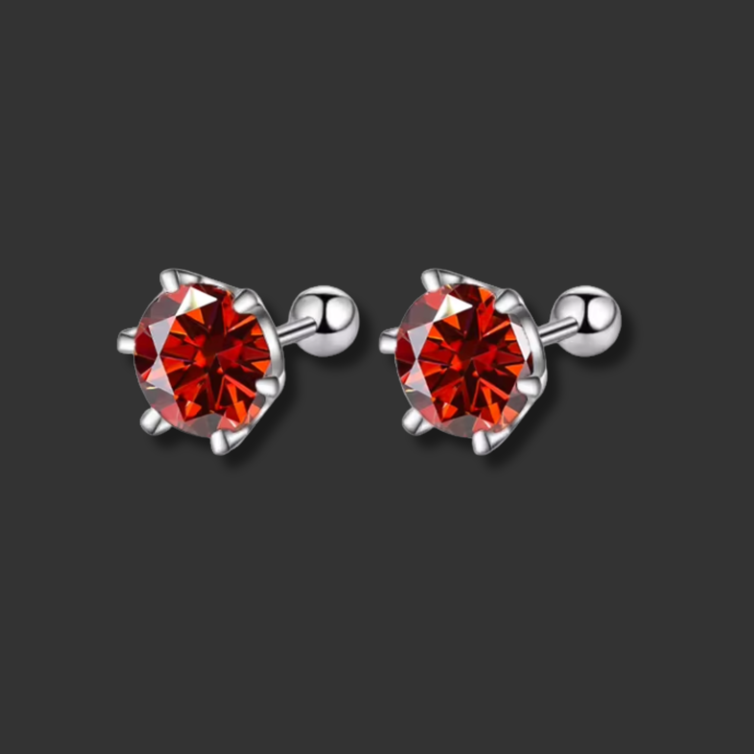 Moissanite Earrings Sterling Silver Round Cut Stud Earrings